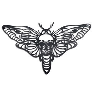 Death Head Moth Metal Wall Decor,black Gothic Skull Butterfly Wall Decor🐰